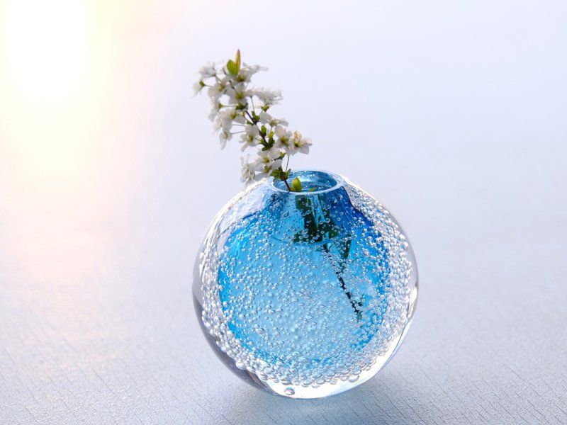 Bubble Vase (Turkish Blue) - Pottery & Ceramics - Glass Blue