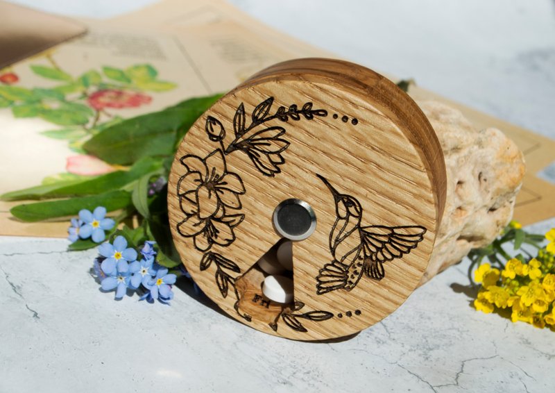 パーソナライズされた1週間分のピルホルダー、カスタム整理収納ピルボックスコンテナ - 収納用品 - 木製 多色