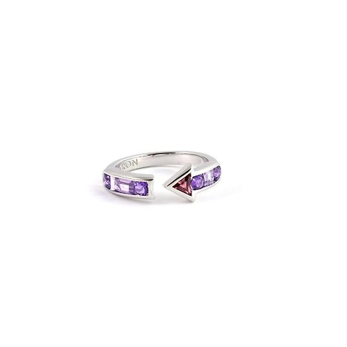 MARON Jewelry Urban Arrow Ring with Amethyst and Rhodolite