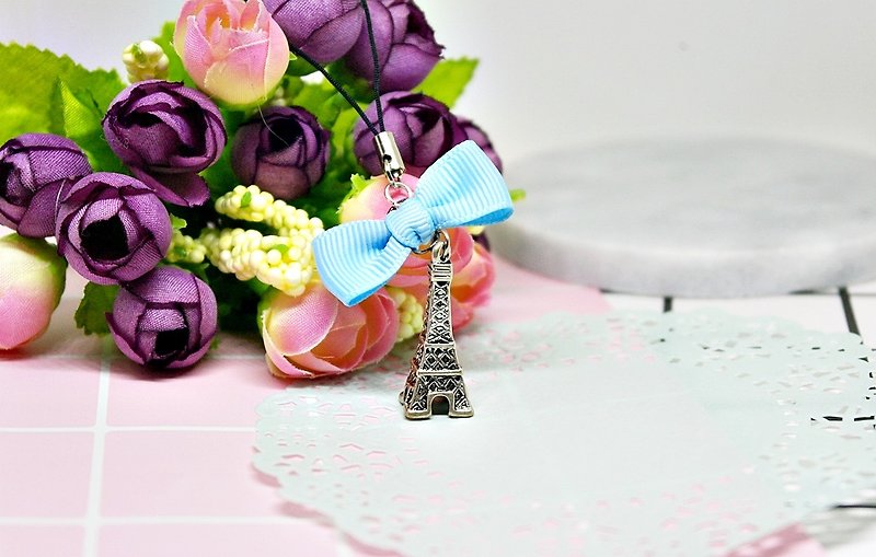 ├ cute little strap series ┤-tower - # small gift # # can be changed into earphone plug # - Other - Acrylic Pink