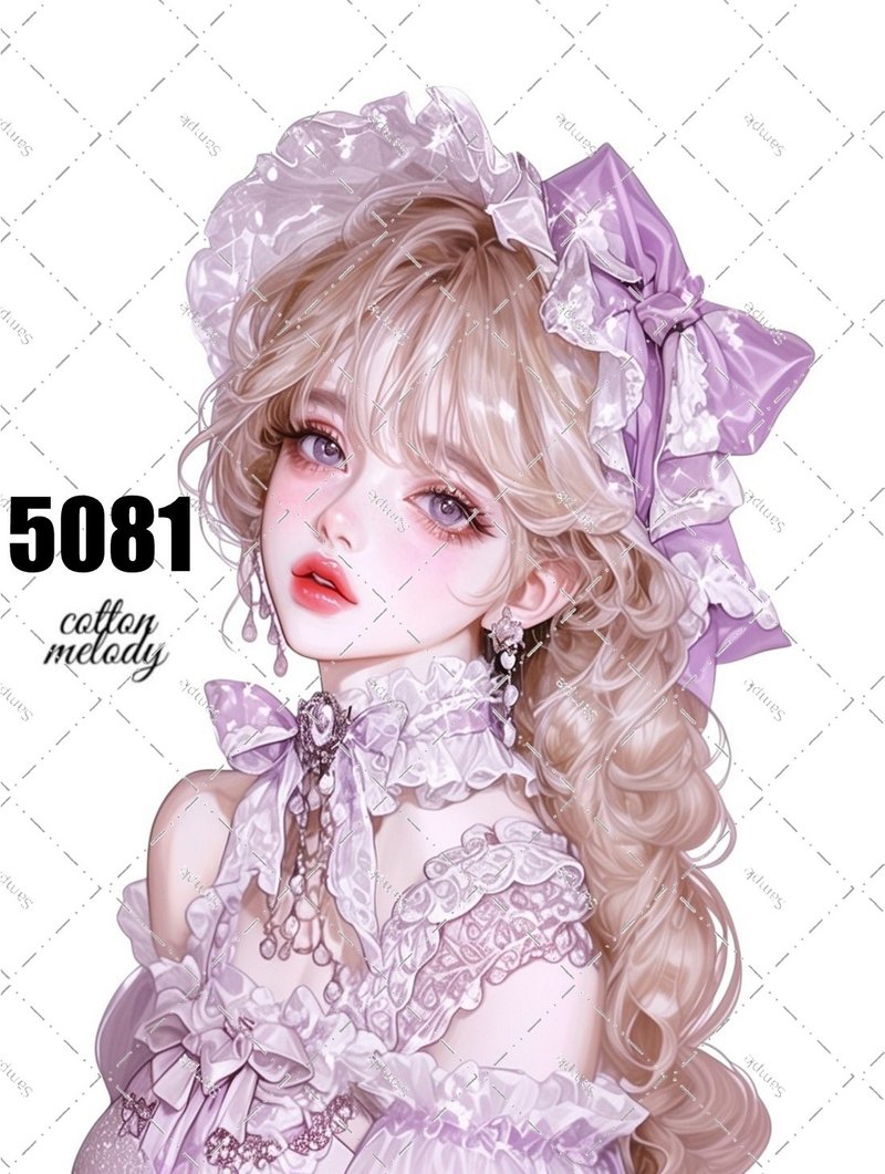 original sticker no.5081 人物ステッカー オリジナルステッカー オリジナル人物ステッカー 装飾ステッカー cotton melody - 貼紙 - 紙 