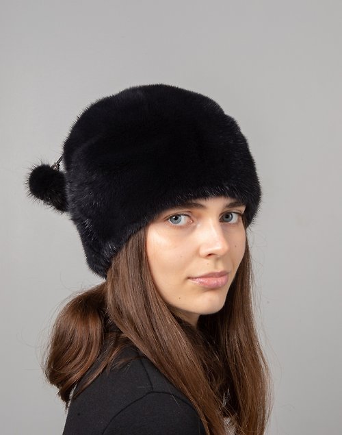 FurStyleUA Winter Women Real Fur Hat Warm Style Natural Fur Mink Luxury Hats