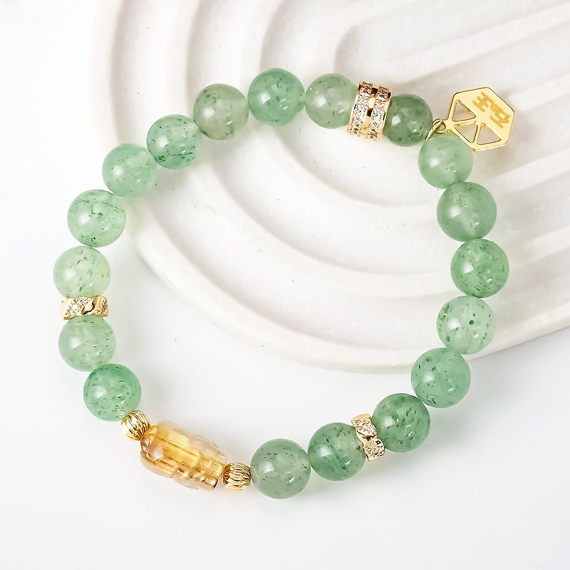 [Exclusive Customization] Diamond, Titanium and Pixiu Crystal Bracelet | Green - Bracelets - Crystal Green