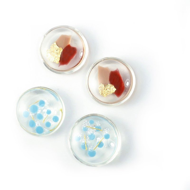 Japanese resin  Geometric patterns - ต่างหู - เรซิน หลากหลายสี