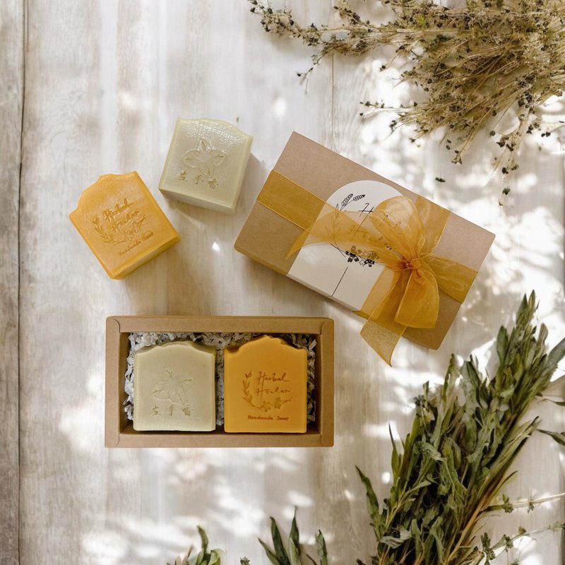 Herbal Dual-Cleansing Gift Box - Cold Process Herbal Soap - Gift Set - Soap - Other Materials 