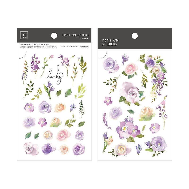 【Print-On Stickers 轉印貼紙】no.71-丁香紫玫 | 花草系列 - 貼紙 - 其他材質 紫色