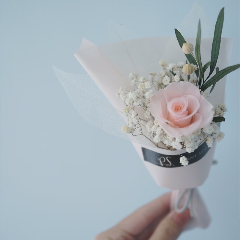 Graduation Bouquet Ecuadorian Small Roses Everlasting Flowers Not Withered Flowers Pale Pink Roses Gypsophila Bouquet - Dried Flowers & Bouquets - Plants & Flowers Pink