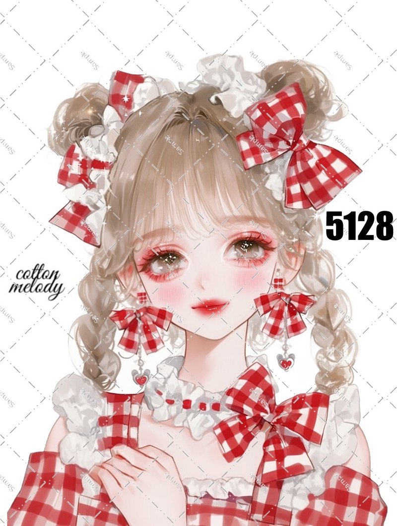 original sticker no.5128 人物ステッカー オリジナルステッカー オリジナル人物ステッカー 装飾ステッカー cotton melody - 貼紙 - 紙 