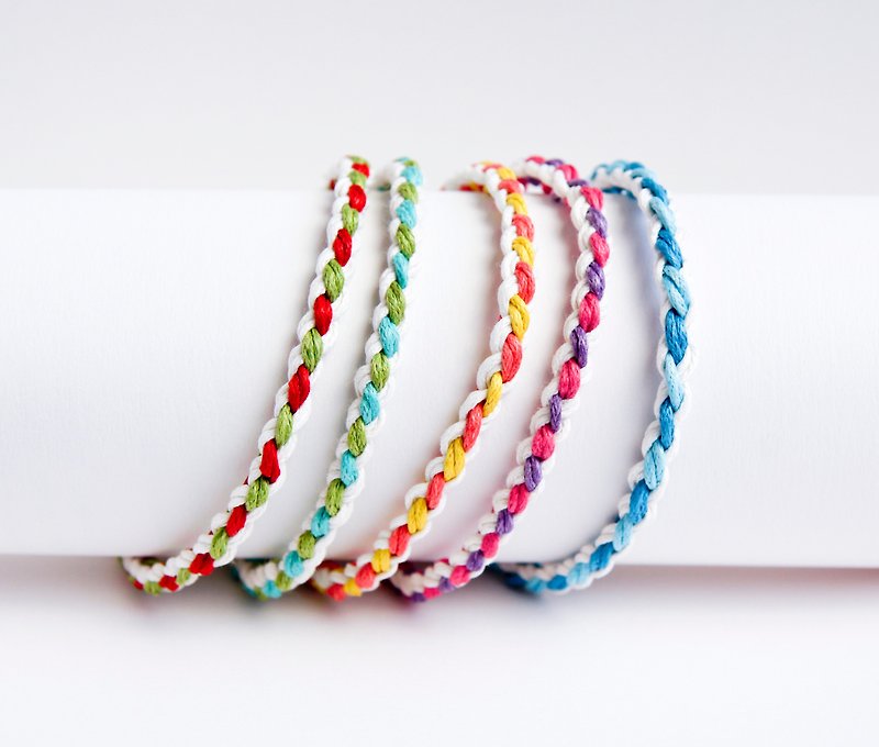 (Please ask before placing an order) Braided Bracelet Holding Hands Series 1 Customized Valentine's Day Gift - Bracelets - Waterproof Material Multicolor