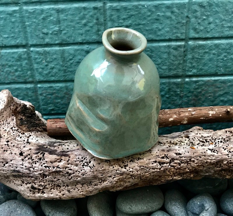 Emerald green pottery without holes, celadon glaze reduction firing, pottery, ga - เซรามิก - ดินเผา หลากหลายสี