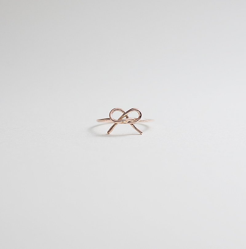 Bow styling line for 925 sterling silver plated rose gold - General Rings - Rose Gold Gold