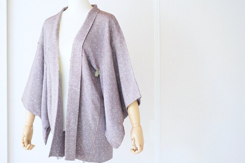 Vintage kimono jacket, Haori, Japanese Kimono /4609 - เสื้อแจ็คเก็ต - ผ้าไหม สีม่วง
