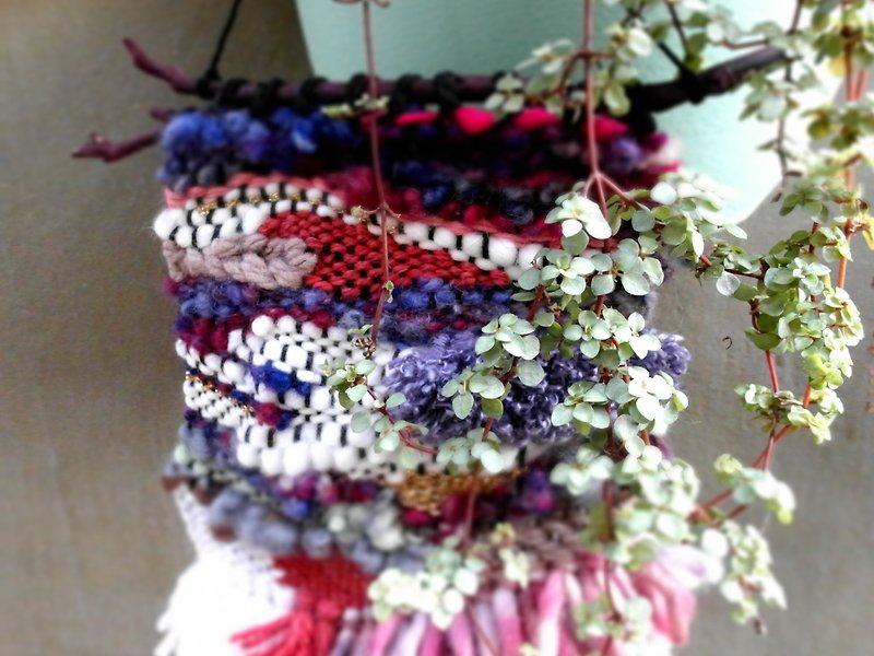 Handmade Art Knit Wall Decorative - [Jewelery Box] - Wall Décor - Wool Purple