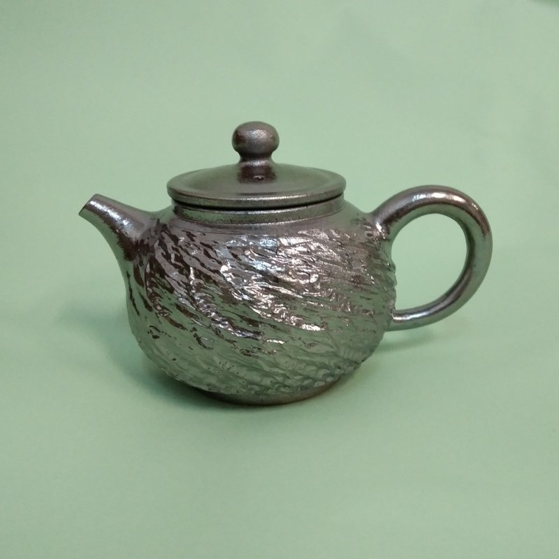 Hand drawn gold and silver color teapot - Teapots & Teacups - Pottery Gold