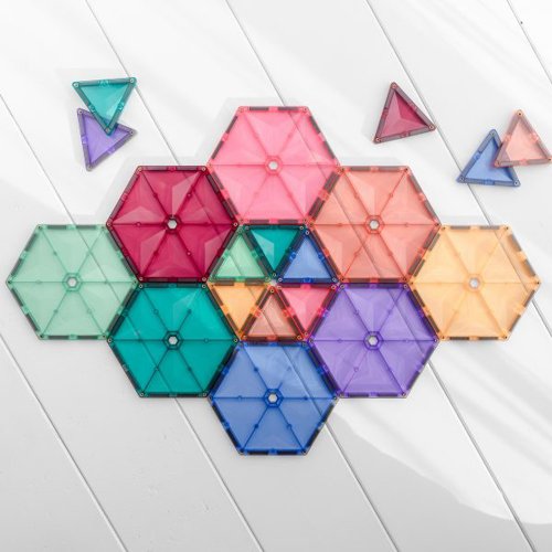 Connetix 臺灣原廠經銷 澳洲Connetix粉彩磁力積木-幾何圖形組(40pc)