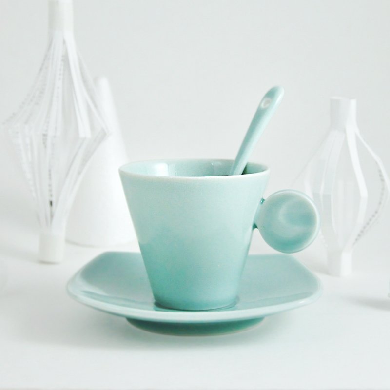 指紋咖啡杯組(附湯匙) - 杯/玻璃杯 - 瓷 