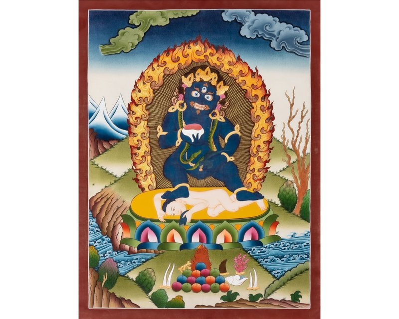 手繪的藏傳佛教藝術—藏寶天唐卡畫 - 壁貼/牆壁裝飾 - 其他材質 多色