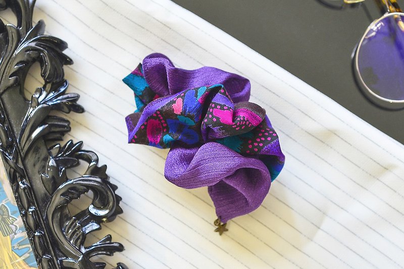 Vintage floral cloth vintage spring hairpin-Friday's pretending to be calm - Hair Accessories - Cotton & Hemp Purple