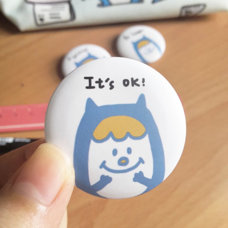 Ning's Badge / Pin-it's ok (3.8cm) - Badges & Pins - Other Materials 
