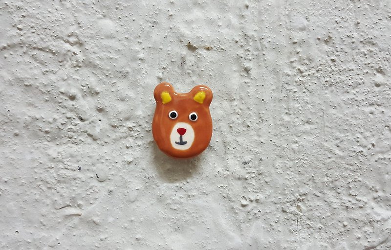 Bear ceramic pin - เข็มกลัด - ดินเผา หลากหลายสี