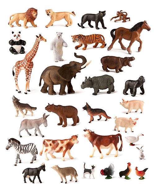 FAWNCRADLE 趣玩鹿® 【西班牙Miniland】大尺寸動物星球30件組(含收納盒)