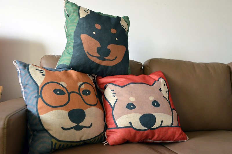 Shiba Inu University 2016 Back to School Day Limit - Pillow Cool (three in a group) Pillow Cool by Wen Chuang - Bedding - Cotton & Hemp Multicolor