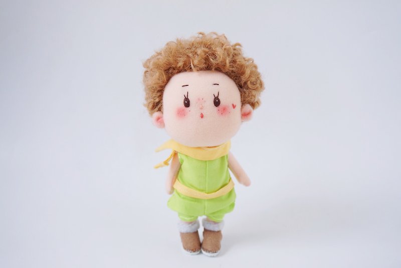 AN DOLLオリジナル手作り布人形文学ギフト - 小さな王子 - 人形・フィギュア - コットン・麻 イエロー