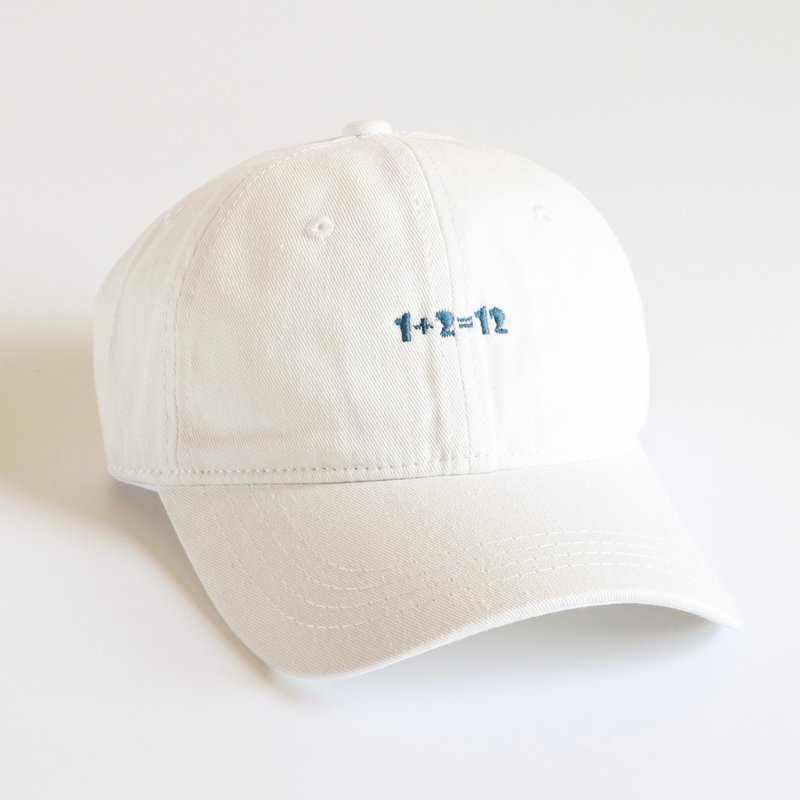 miscalculated math baseball cap - หมวก - ผ้าฝ้าย/ผ้าลินิน ขาว