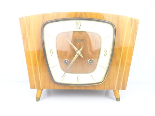 Dutchantique4you Vintage Antique Mantel Clock German Design KIENINGER Bracket Mantle Shelf 8 day