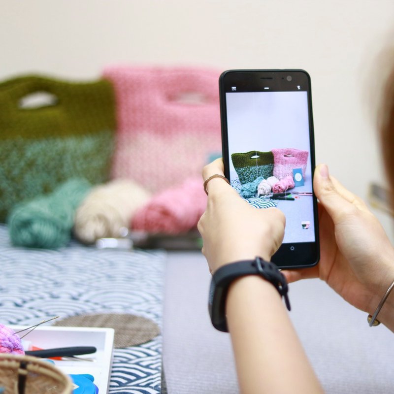 混色毛線手提鉤織包工作坊 - 編織/羊毛氈/布藝 - 棉．麻 