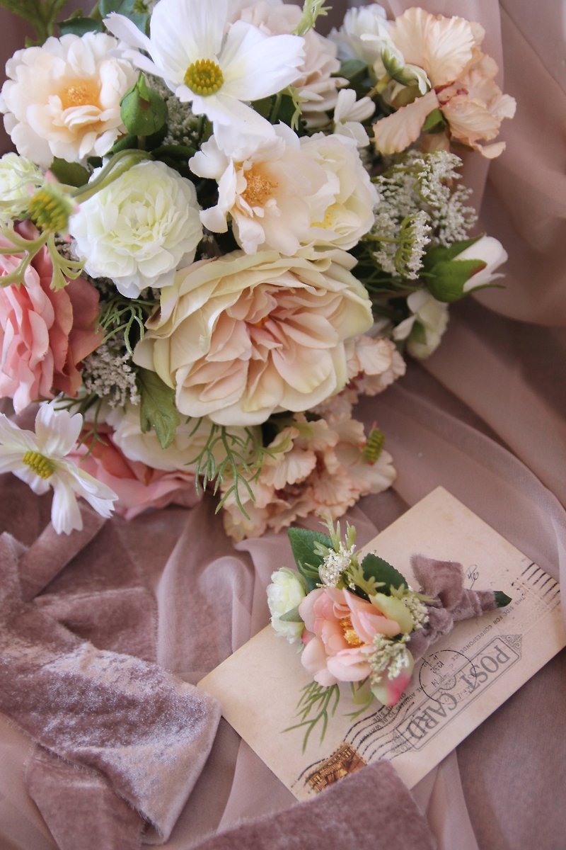 Bridal bouquet  ,Artificial Bouquet ,silk flower bouquet , Wedding ,Peony - Plants - Plants & Flowers Pink