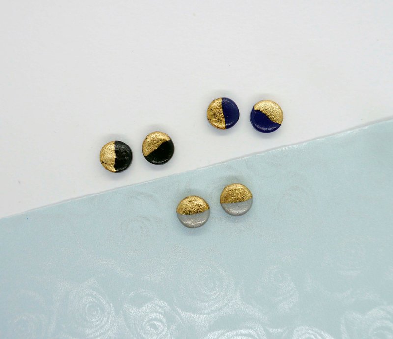 simply elegant round earring 華麗簡約風耳環 可改夾式 - ต่างหู - เรซิน 