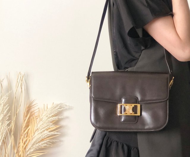日本直送 名牌中古包 】CELINE セリーヌ ショルダーバッグ ダーク