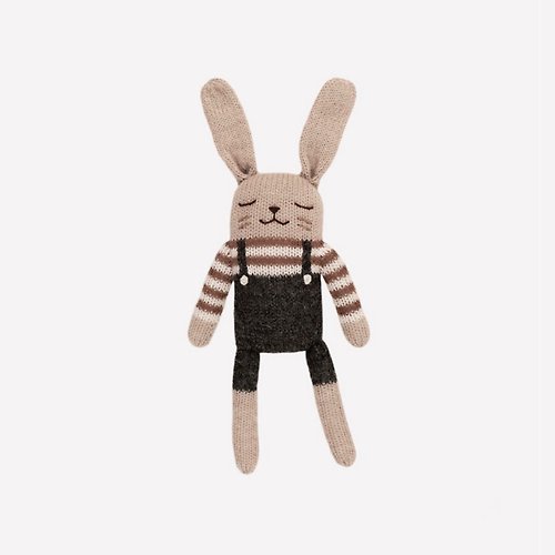 HERISSON & ALPACA Bunny knit toy / black overalls