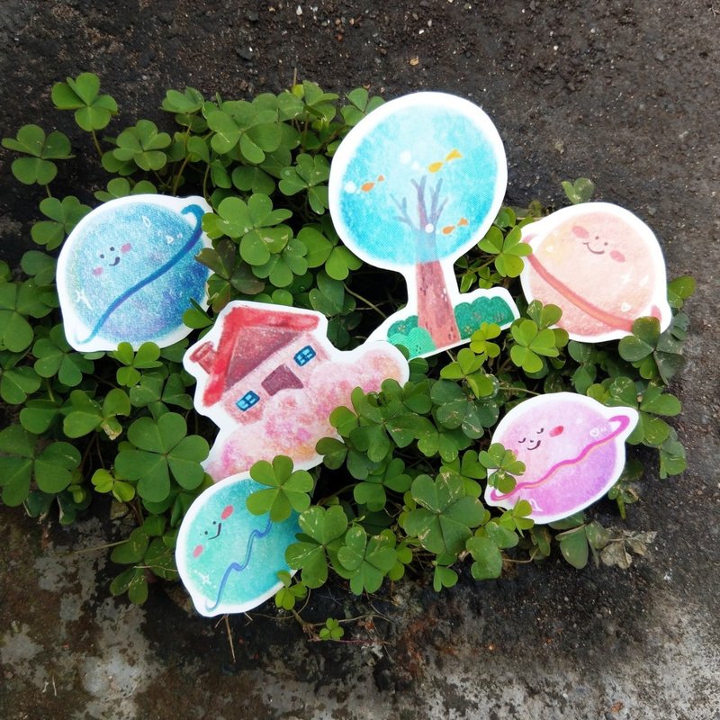 Beautiful Universe/Waterproof Sticker - สติกเกอร์ - กระดาษ 