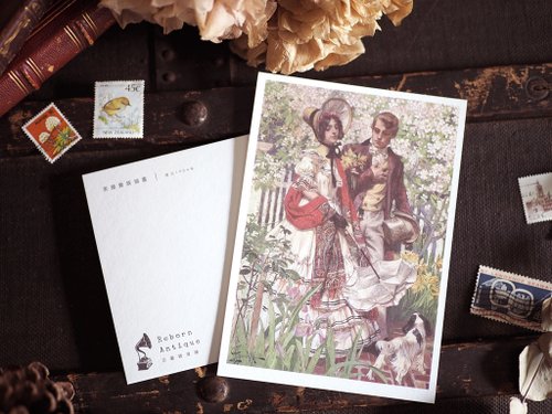 Reborn Antique 古董雜貨鋪 古董插畫家系列 復刻版明信片 F款 西元1904年美國貴族插畫