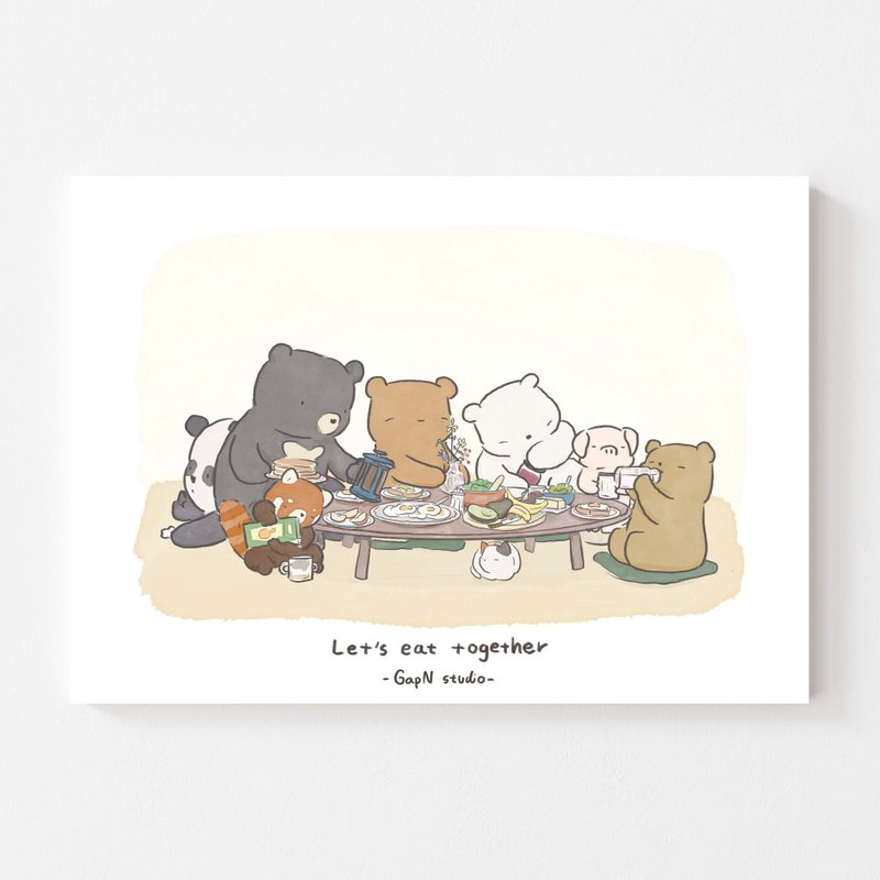 Postcard Poster 12 Let's Eat Together I 2022 collection - 卡片/明信片 - 紙 白色