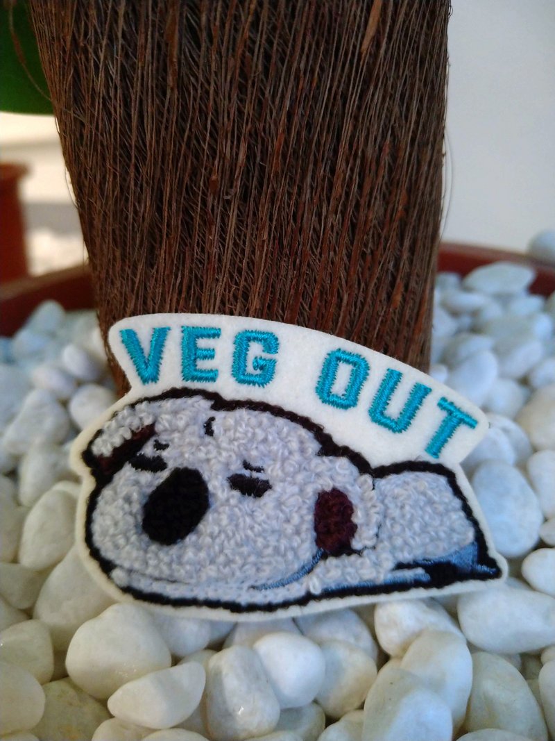 Embroidery Sticker Animal Series Koala--Sleep In Koala VEG OUT - สติกเกอร์ - งานปัก สีเทา