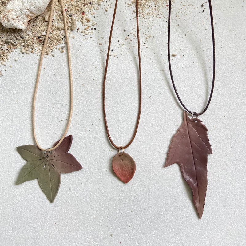 森系 秋冬蠟繩項鍊 - 項鍊 - 其他材質 