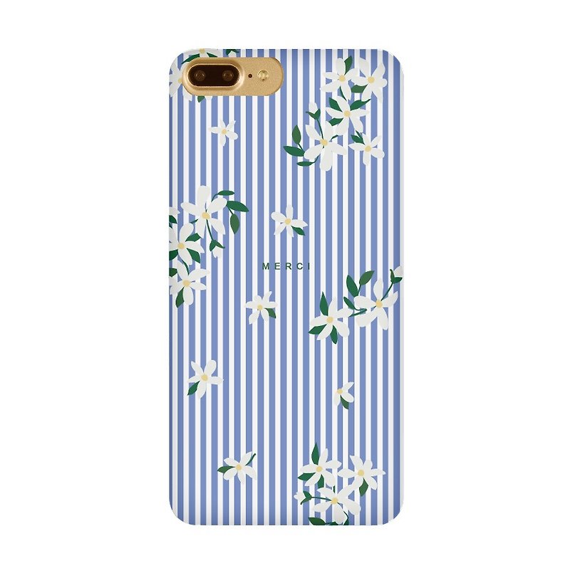 Water blue jasmine flower hood - Phone Cases - Other Materials Blue