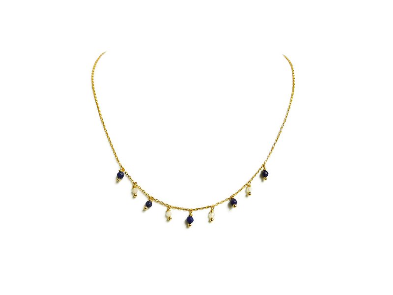 [Ficelle Fei Yarn Light Jewelry] Small Universe Prosperity-Birth-September-Lapis Lazuli-Necklace - สร้อยคอทรง Collar - เครื่องเพชรพลอย สีน้ำเงิน