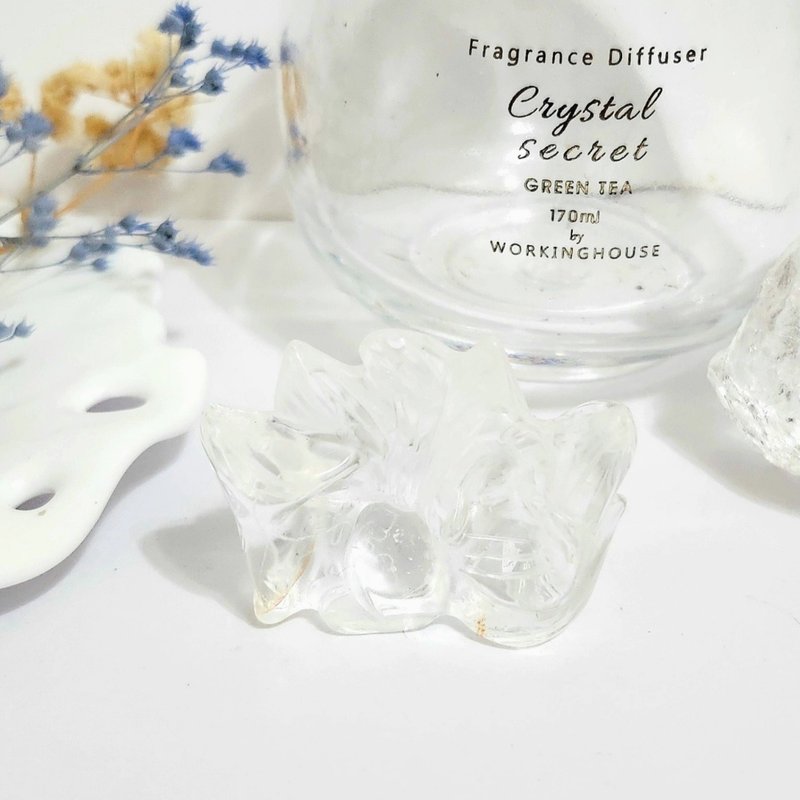 透體白水晶愛心九尾狐 - 擺飾/家飾品 - 水晶 白色