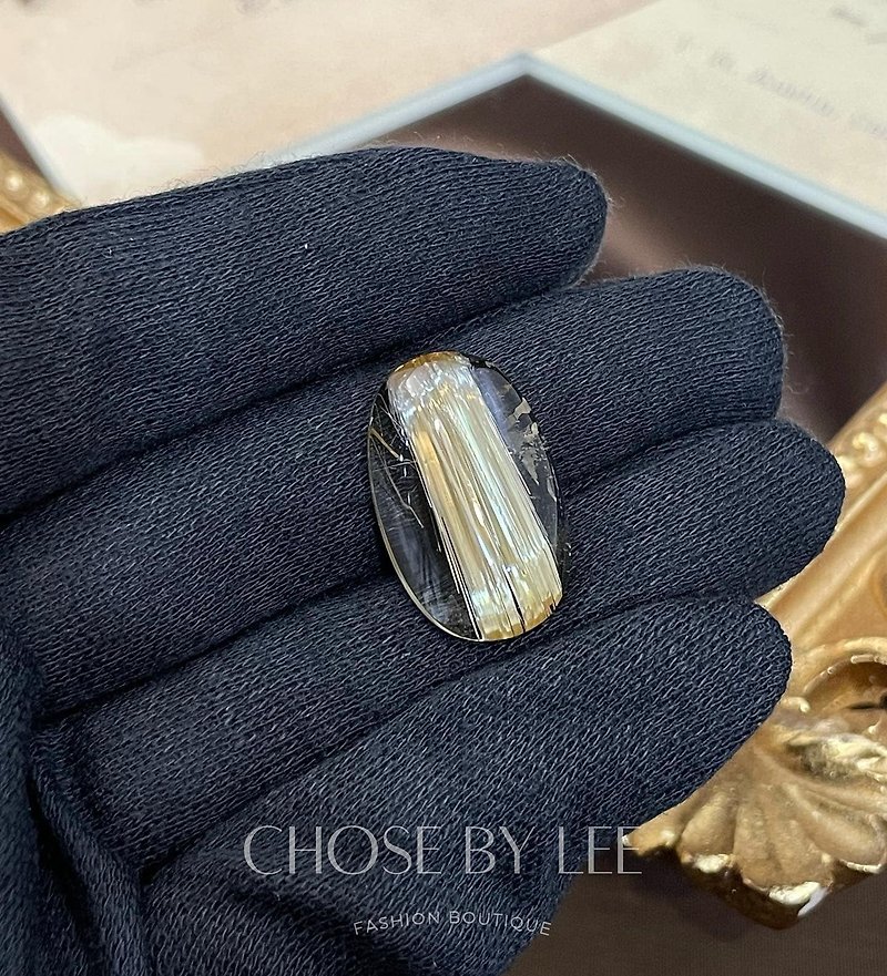 Natural brazilian gold titanium crystal Stone - Necklaces - Gemstone Gold
