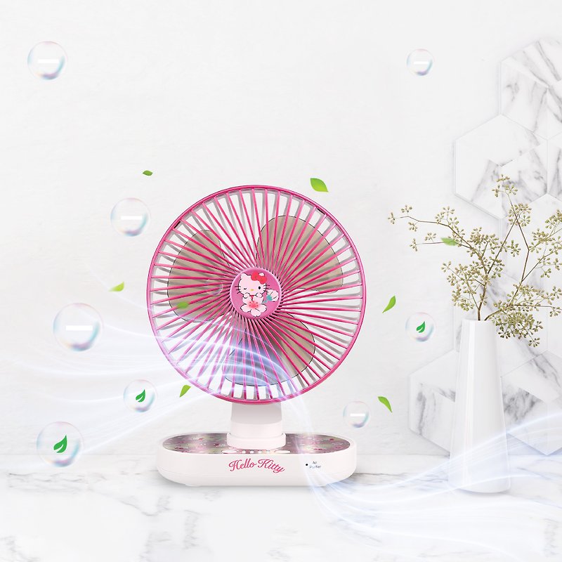 2 in 1 負離子空氣淨化器座枱風扇 - Hello Kitty - 電風扇 - 塑膠 粉紅色