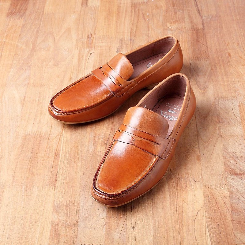 Vanger classic distressed Peas bottom Carrefour shoes Va227 brown - รองเท้าอ็อกฟอร์ดผู้ชาย - หนังแท้ สีนำ้ตาล