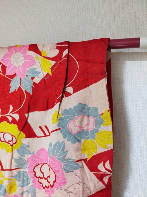 長襦袢　カラフル花柄　昭和レトロ 長襦袢カラフル花柄昭和レトロ