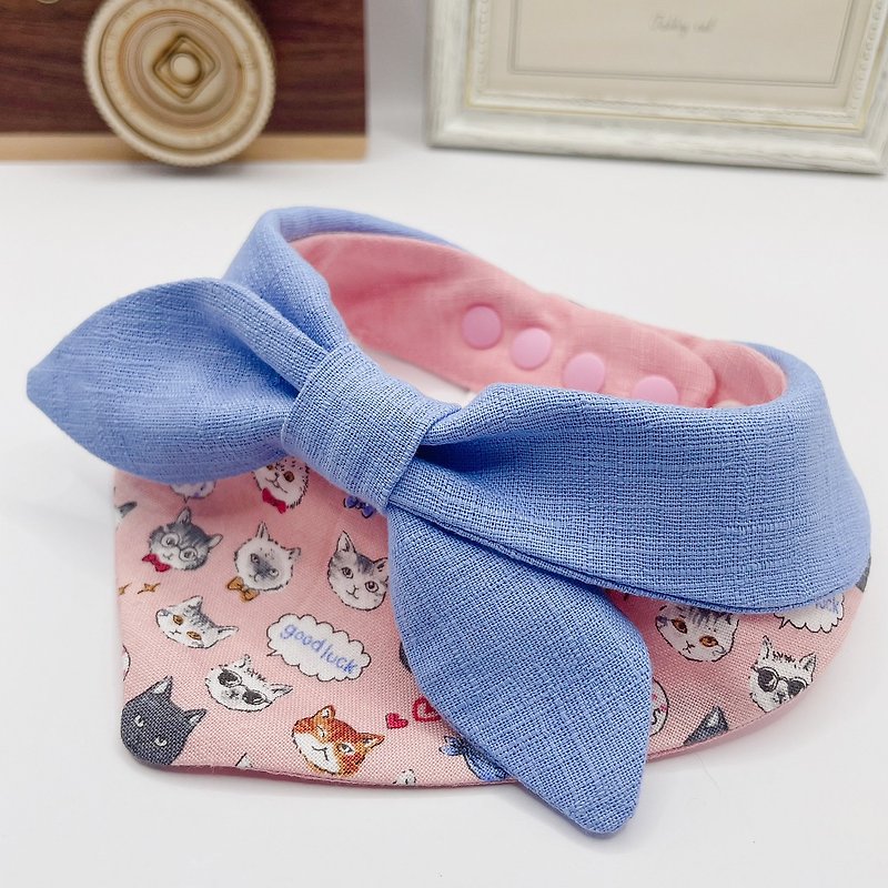 [Call cat lover] pet bib pet collar scarf bib cat and dog scarf - Collars & Leashes - Cotton & Hemp Pink