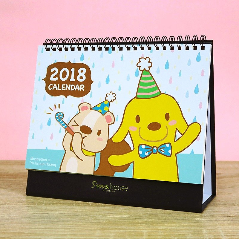 2018 Illustrated Postcard Type Desk Calendar [20% OFF] - Calendars - Paper Multicolor