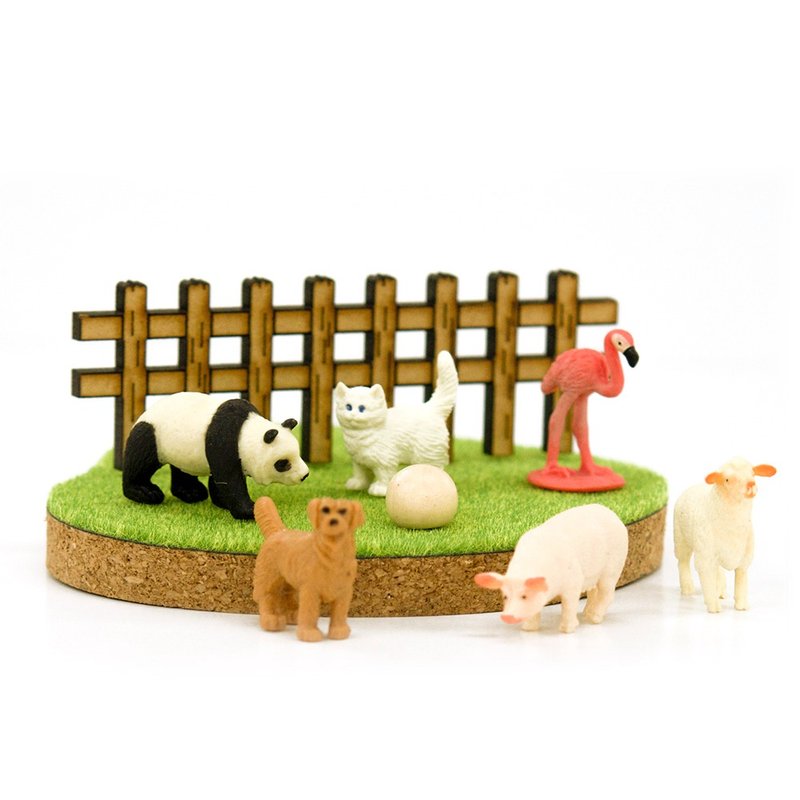 Shibaful Meadow Island Animal Phone Holder Smartphone Stand with Animal - อื่นๆ - เส้นใยสังเคราะห์ สีเขียว