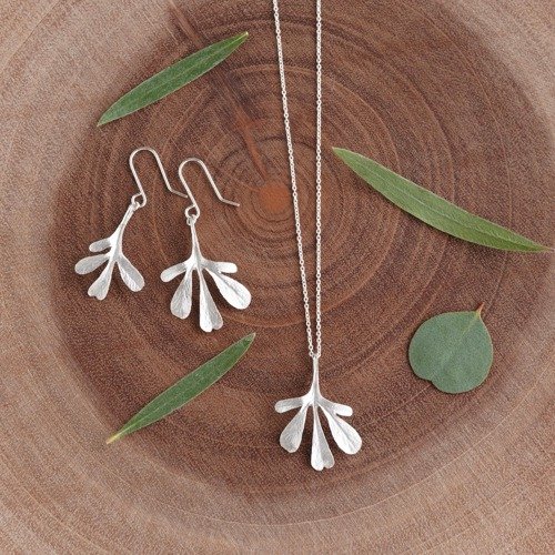 Rue leaf earrings [EP075SV]